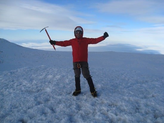 On the summit of Mount Rainier
