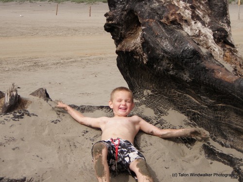 Making sand angels
