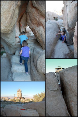Boulder climbing around Desert View Tower