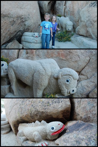 Carved boulders at Desert View Tower